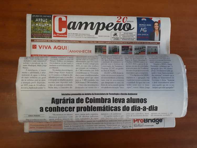 Jornal Campeão: Agrária de Coimbra leva alunos a conhecer problemáticas do dia-a-dia