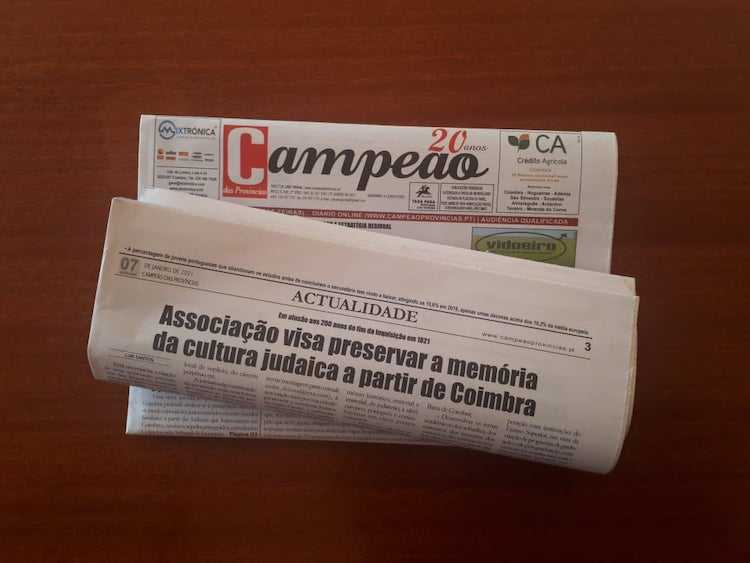 Jornal Campeão: Associação nasce para preservar memória da cultura judaica a partir de Coimbra