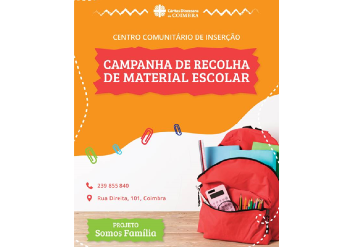 Jornal Campeão: Projecto da Cáritas de Coimbra apela doação de material escolar para crianças