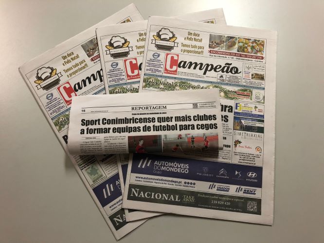 Jornal Campeão: Sport Conimbricense quer mais clubes a formar equipas de futebol para cegos
