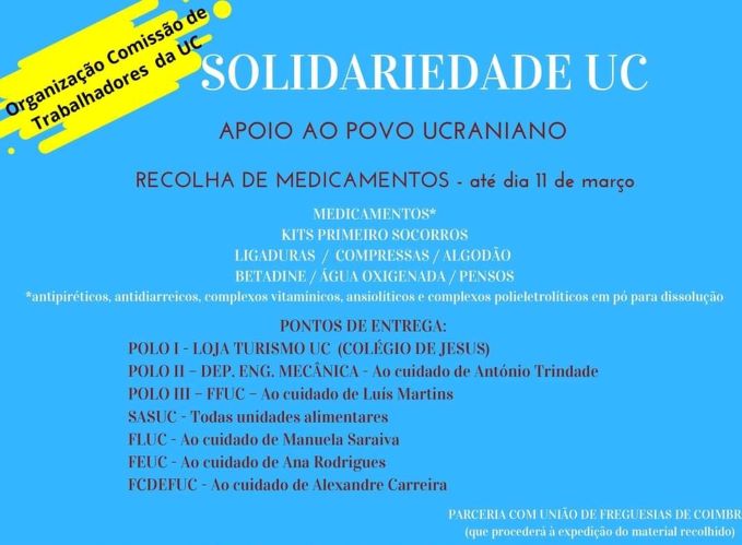 Jornal Campeão: Comissão de Trabalhadores da Universidade de Coimbra com iniciativa solidária