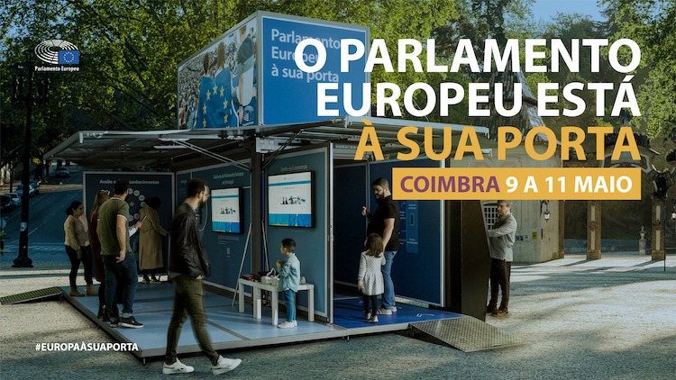 Jornal Campeão: Dia da Europa celebrado em Coimbra com stand móvel do Parlamento Europeu