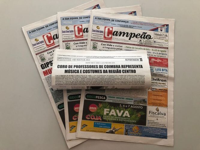 Jornal Campeão: Coro de Professores de Coimbra representa música e costumes da região Centro