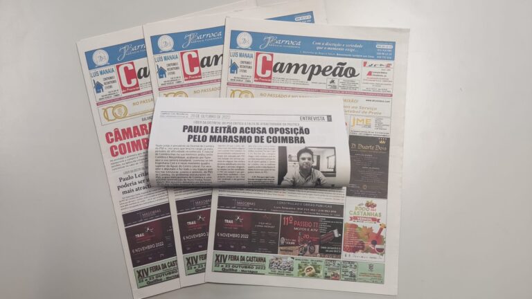 Jornal Campeão: Entrevista: Paulo Leitão acusa Oposição pelo marasmo de Coimbra