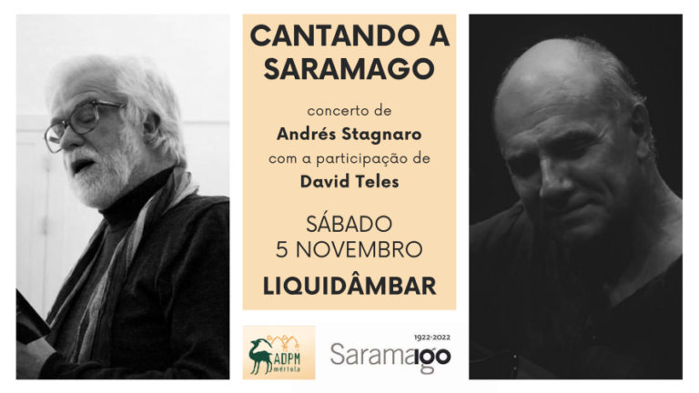 Jornal Campeão: Concerto “Cantando a Saramago”, por Andrés Stagnaro e David Teles no Liquidâmbar
