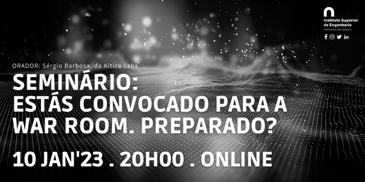 Jornal Campeão: ISEC com seminário “Estás convocado para a War Room. Preparado?”