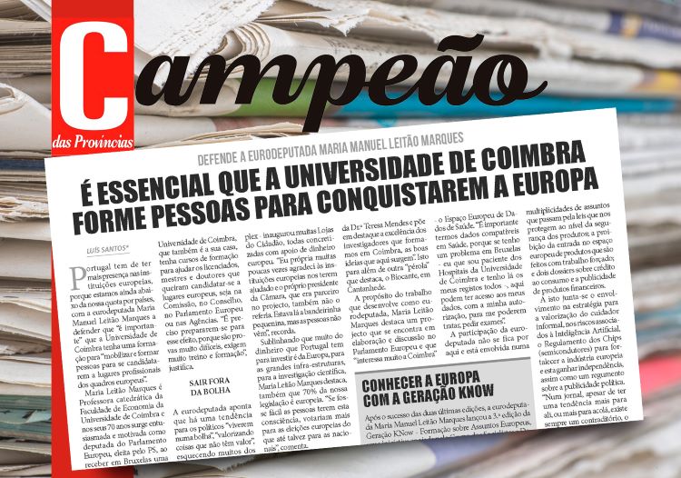 Jornal Campeão: Maria Leitão Marques defende que UC forme pessoas para conquistarem a Europa