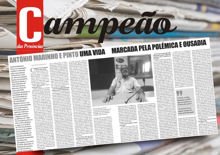 Jornal Campeão: Entrevista: António Marinho e Pinto uma vida marcada pela polémica e ousadia