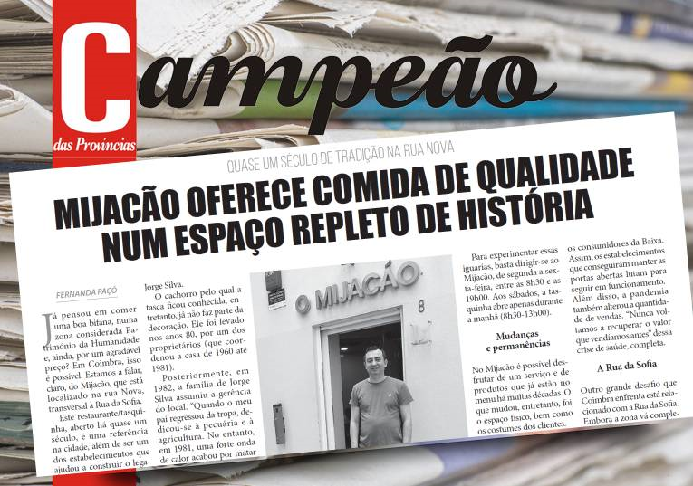 Jornal Campeão: Mijacão oferece comida de qualidade num espaço repleto de história em Coimbra