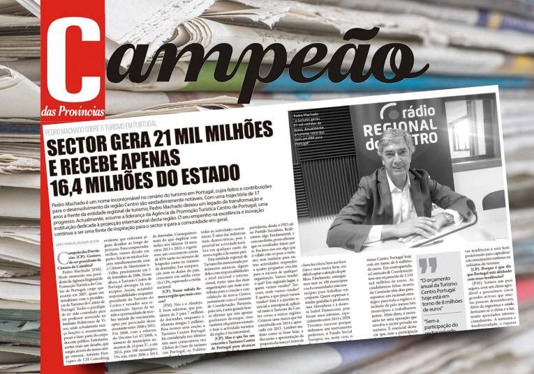 Jornal Campeão: Pedro Machado diz que turismo gera 21 MM e recebe apenas 16,4 ME do estado