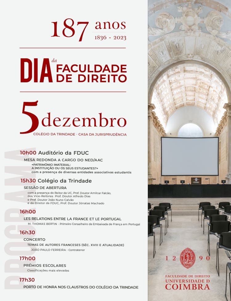 Jornal Campeão: Dia da Faculdade de Direito da UC celebra-se terça-feira