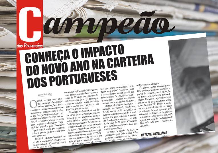 Jornal Campeão: Conheça o impacto do novo ano na carteira dos portugueses