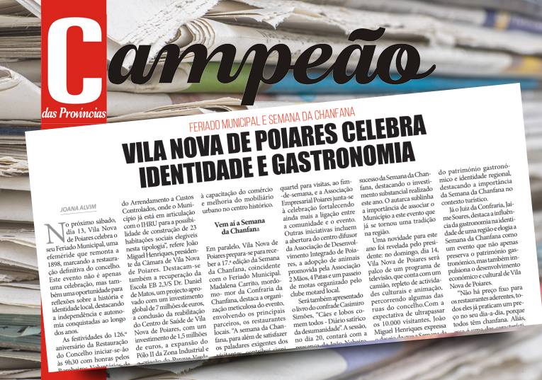 Jornal Campeão: Vila Nova de Poiares celebra identidade e gastronomia