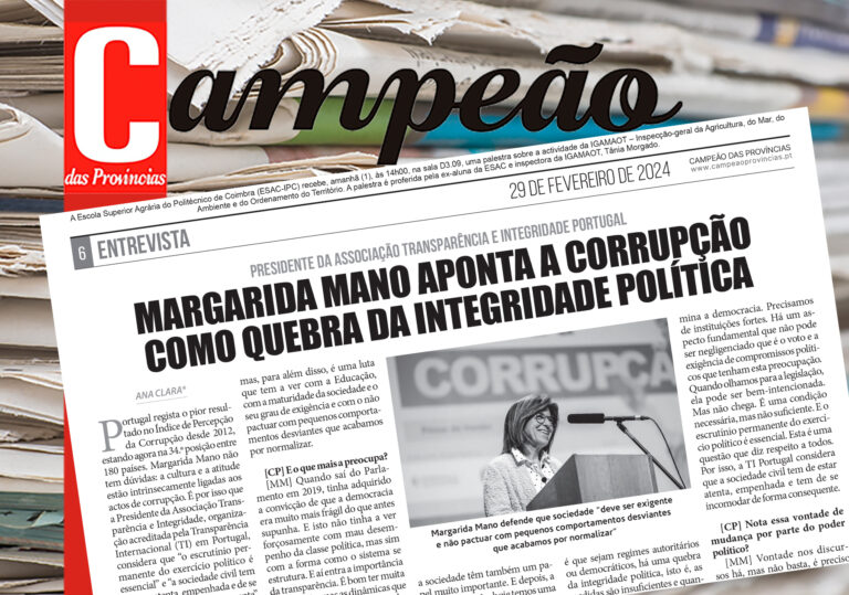 Jornal Campeão: Margarida Mano aponta a corrupção como quebra da integridade política