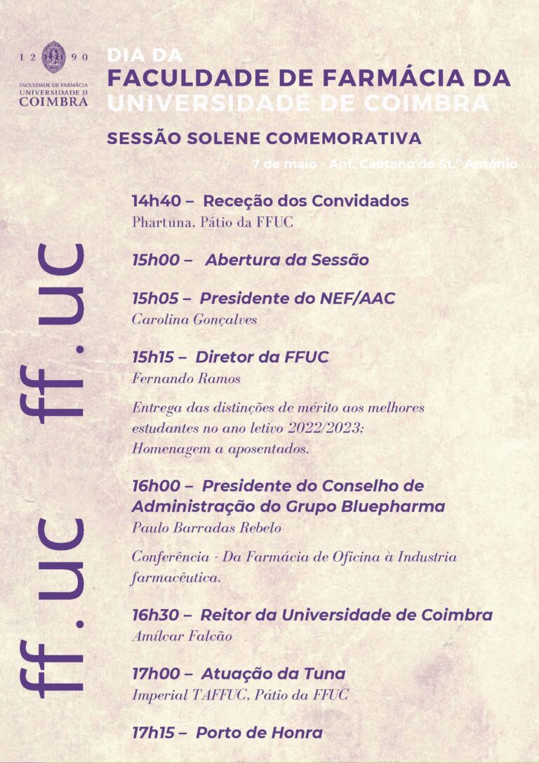 Jornal Campeão: Dia da Faculdade de Farmácia da Universidade de Coimbra celebra-se na terça-feira