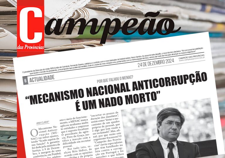Jornal Campeão: “Mecanismo nacional anticorrupção é um nado morto”