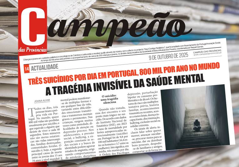 Jornal Campeão: A tragédia invisível da saúde mental: três suicídios por dia em Portugal