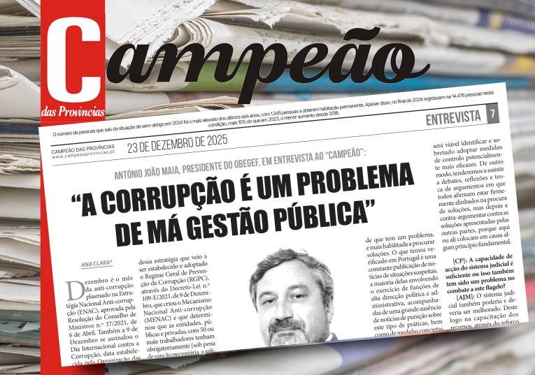 Jornal Campeão: António João Maia: “a corrupção é um problema de má gestão pública”