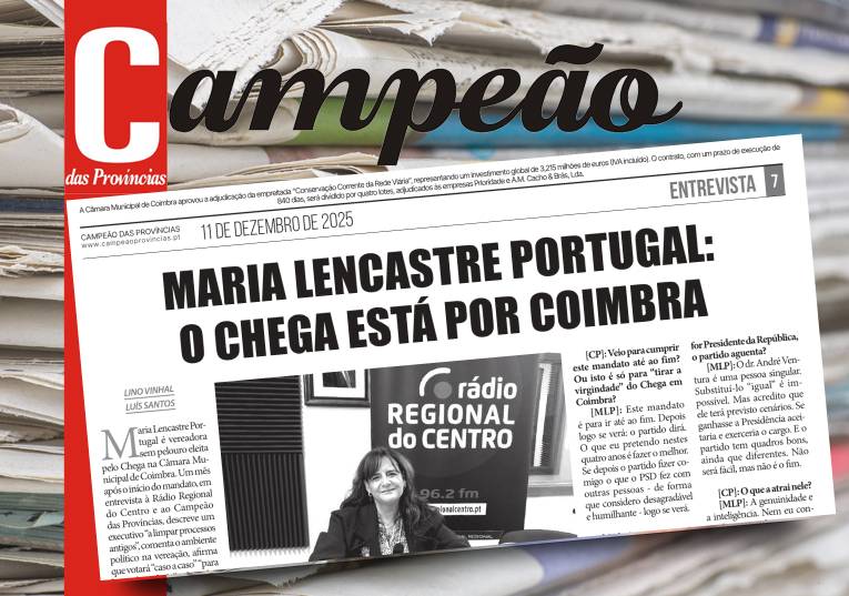 Jornal Campeão: Maria Lencastre Portugal: o Chega está por Coimbra